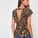 Twisted Open Back Blouse - Opulent EmpireTwisted Open Back BlouseOpulent Empire