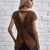 Twisted Open Back Blouse - Opulent EmpireTwisted Open Back BlouseOpulent Empire