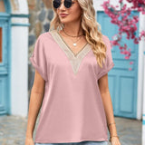 V-Neck Cuffed Blouse - Opulent EmpireV-Neck Cuffed BlouseOpulent Empire