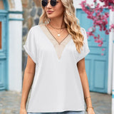 V-Neck Cuffed Blouse - Opulent EmpireV-Neck Cuffed BlouseOpulent Empire