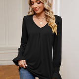 V-Neck Flounce Sleeve Blouse - Opulent EmpireV-Neck Flounce Sleeve BlouseOpulent Empire