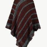 V-Neck Fringe Hem Poncho - Opulent EmpireV-Neck Fringe Hem PonchoOpulent EmpireClothing