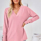 V-Neck Long Sleeve Blouse - Opulent EmpireV-Neck Long Sleeve BlouseOpulent Empire