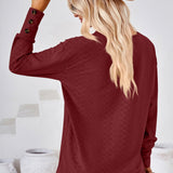 V-Neck Long Sleeve Blouse - Opulent EmpireV-Neck Long Sleeve BlouseOpulent Empire