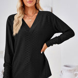 V-Neck Long Sleeve Blouse - Opulent EmpireV-Neck Long Sleeve BlouseOpulent Empire