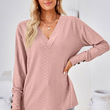 V-Neck Long Sleeve Blouse - Opulent EmpireV-Neck Long Sleeve BlouseOpulent Empire