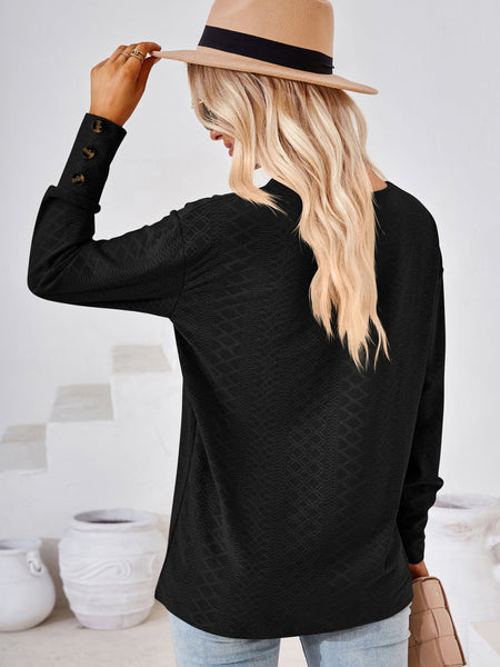 V-Neck Long Sleeve Blouse - Opulent EmpireV-Neck Long Sleeve BlouseOpulent Empire