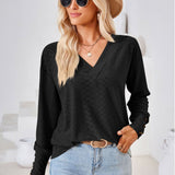 V-Neck Long Sleeve Blouse - Opulent EmpireV-Neck Long Sleeve BlouseOpulent Empire