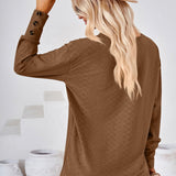 V-Neck Long Sleeve Blouse - Opulent EmpireV-Neck Long Sleeve BlouseOpulent Empire