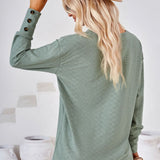 V-Neck Long Sleeve Blouse - Opulent EmpireV-Neck Long Sleeve BlouseOpulent Empire