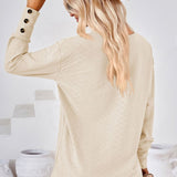 V-Neck Long Sleeve Blouse - Opulent EmpireV-Neck Long Sleeve BlouseOpulent Empire