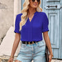 V-Neck Short Sleeve Blouse - Opulent EmpireV-Neck Short Sleeve BlouseOpulent Empire