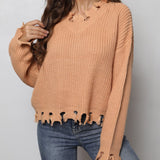 Waffle-Knit Dropped Shoulder Blouse - Opulent EmpireWaffle-Knit Dropped Shoulder BlouseOpulent Empire