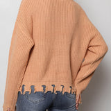 Waffle-Knit Dropped Shoulder Blouse - Opulent EmpireWaffle-Knit Dropped Shoulder BlouseOpulent Empire