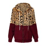 Women's Fashion Casual Leopard Print Stitching Thick Fleece Furry Sweater Hooded Top - Opulent EmpireWomen's Fashion Casual Leopard Print Stitching Thick Fleece Furry Sweater Hooded TopOpulent EmpireClothing