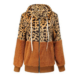 Women's Fashion Casual Leopard Print Stitching Thick Fleece Furry Sweater Hooded Top - Opulent EmpireWomen's Fashion Casual Leopard Print Stitching Thick Fleece Furry Sweater Hooded TopOpulent EmpireClothing