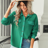 Women's fashion fake pocket knitted shirt top - Opulent EmpireWomen's fashion fake pocket knitted shirt topOpulent Empire