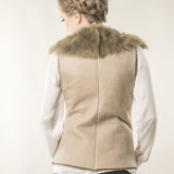 Beige Merino Fur Nappa Lamb Leather Vest-1