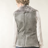 Gray Merino Fur Nappa Lamb Leather Vest-1