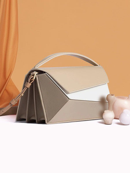 Women's Geometric Design Hit Color Diamond Lattice Organ Shoulder Messenger Bag - Opulent Empire