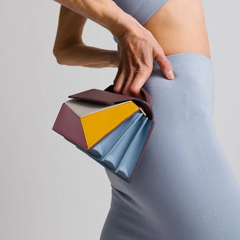 Women's Geometric Design Hit Color Diamond Lattice Organ Shoulder Messenger Bag - Opulent Empire