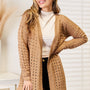 Woven Right Openwork Horizontal Ribbing Open Front Cardigan - Opulent EmpireWoven Right Openwork Horizontal Ribbing Open Front CardiganOpulent Empire