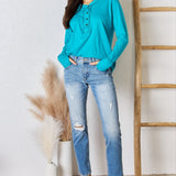 Zenana Exposed Seam Thumbhole Long Sleeve Top - Opulent EmpireZenana Exposed Seam Thumbhole Long Sleeve TopOpulent Empire